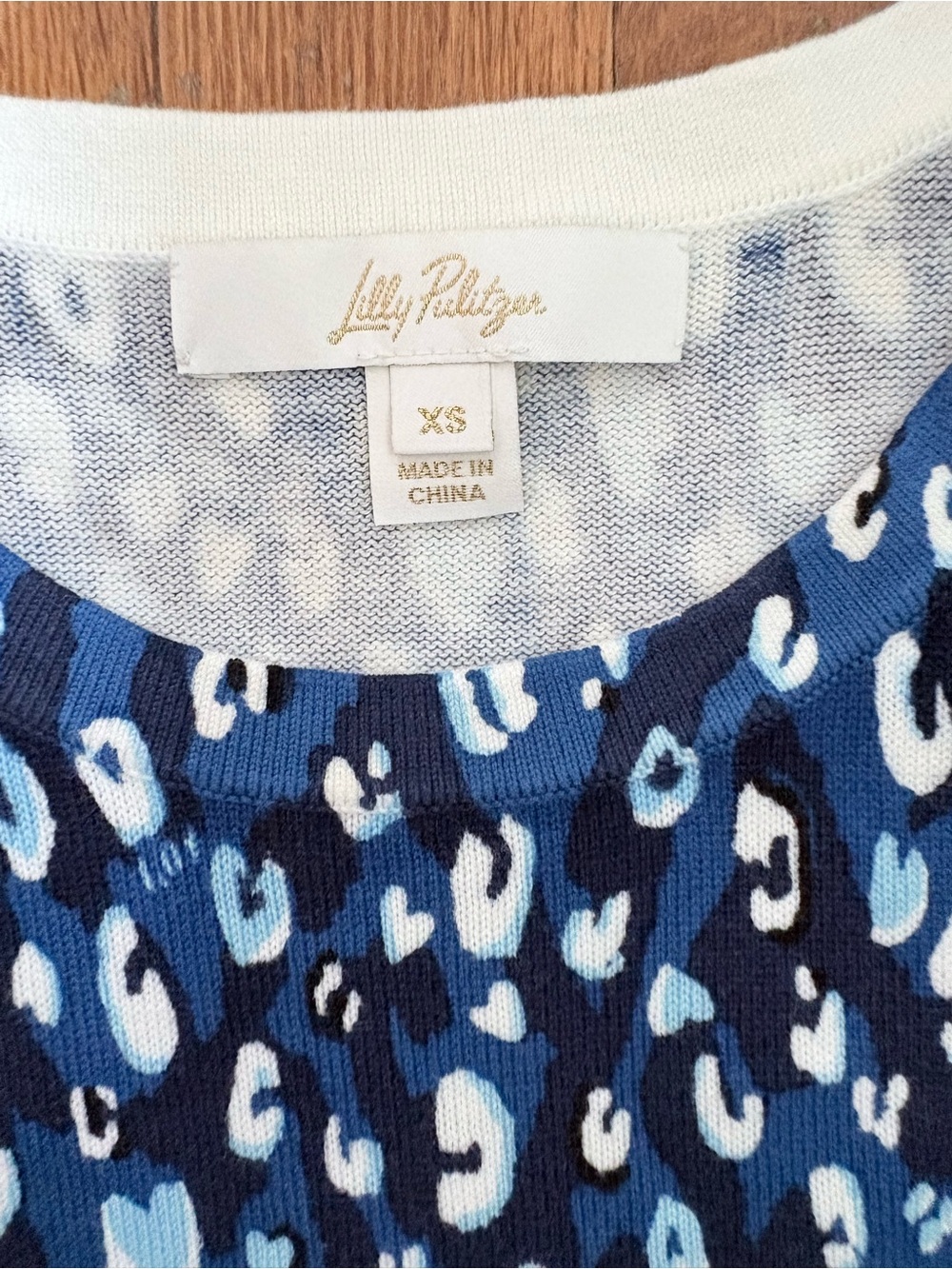 Lilly Pulitzer Blue Multi Leopard-Print Sleeveless Top - Picture 3 of 6